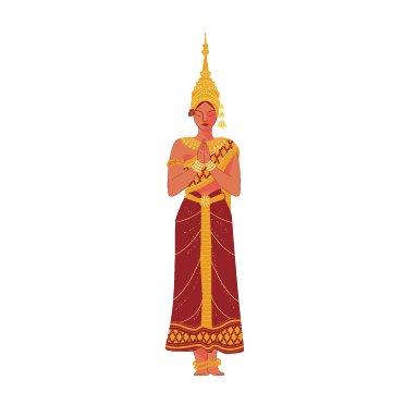 Digital Illustration of an Apsara with hands in pray position | CACCWA Members