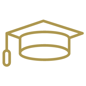 drawing of gold graduation cap