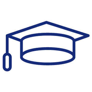 drawing of blue graduation cap